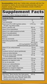 Nature's Way® | Alive! Max3 Potency Adult Complete Multivitamin-No Added Iron - right side of pack