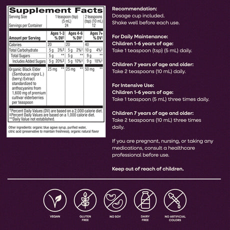 Nature's Way® | Sambucus Organic Traditional Elderberry Immune Syrup for Kids