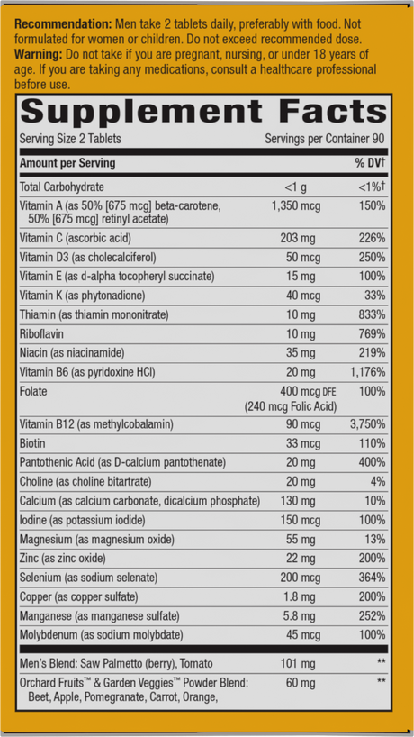 Nature's Way® | Alive! Men's 50+ Ultra Minis Multivitamin - right side of pack