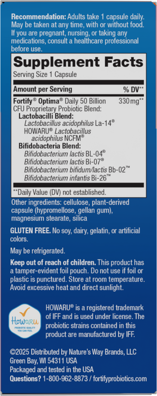 Nature's Way® | Fortify Optima Advanced Care Probiotic - right side of pack