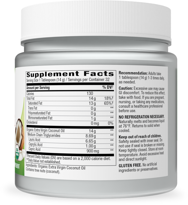 <{%360IMAGE1_15673%}>Nature's Way® | Organic Extra Virgin Coconut Oil - right side of pack
