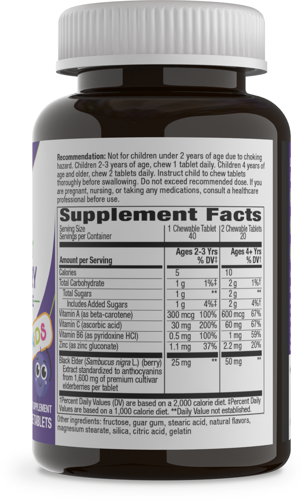 Nature's Way® | Sambucus Elderberry Kids Immune Chewable - left side of pack