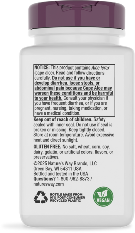 Nature's Way® | Aloelax Premium Blend - back of pack