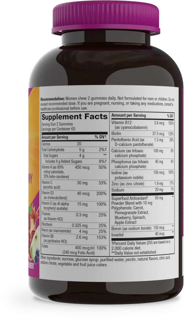 Nature's Way® | Alive! Women's Gummy Multivitamin - right side of pack