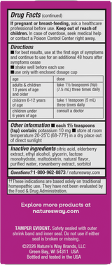 Nature's Way® | Umcka Cold & Flu Relief Elderberry Syrup - back of pack