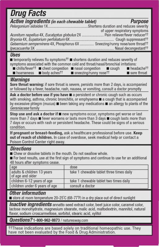 Nature's Way® | Umcka Cold&Flu Relief Chewables - back of pack