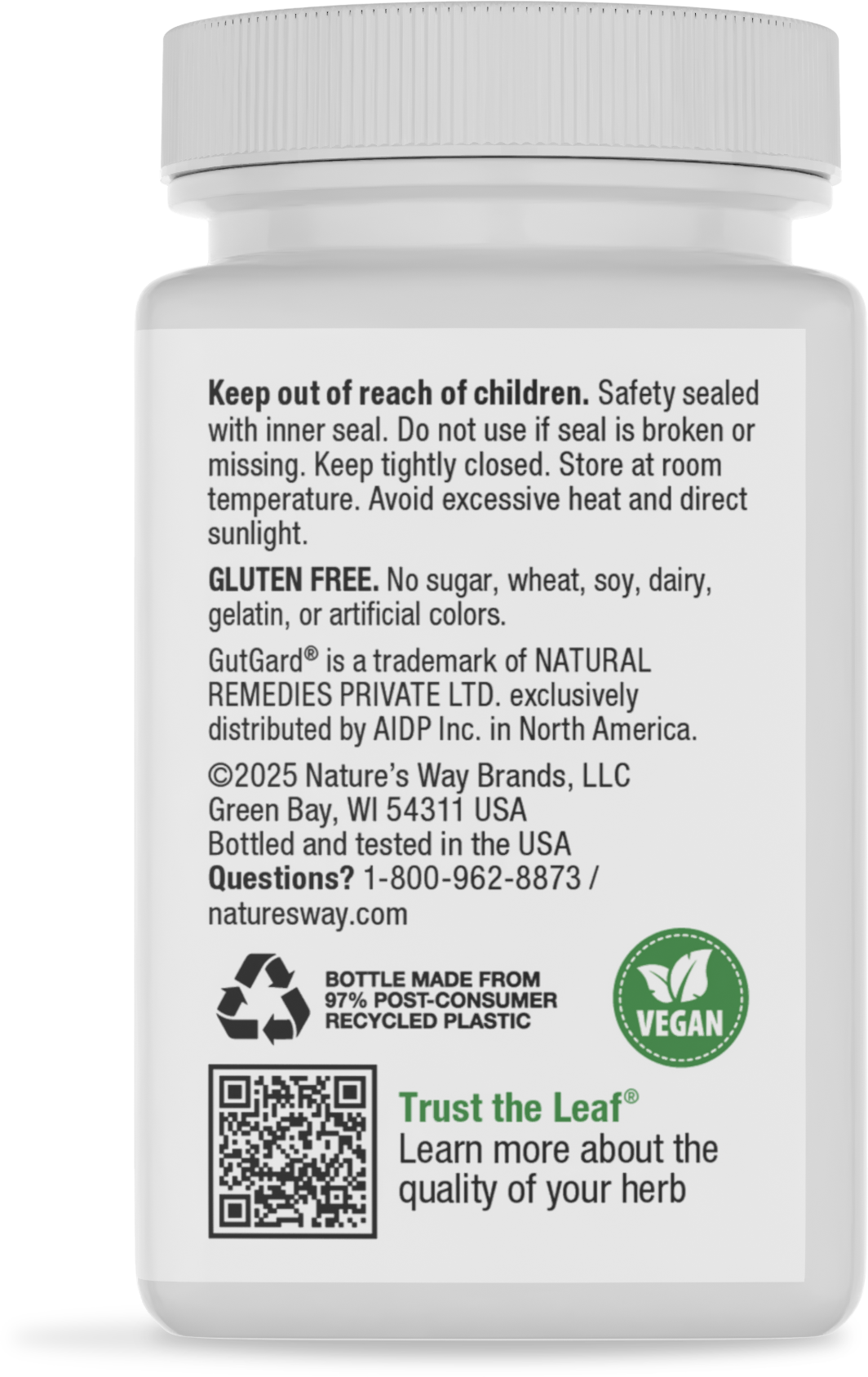 Nature's Way® | DGL Sugar Free - back of pack