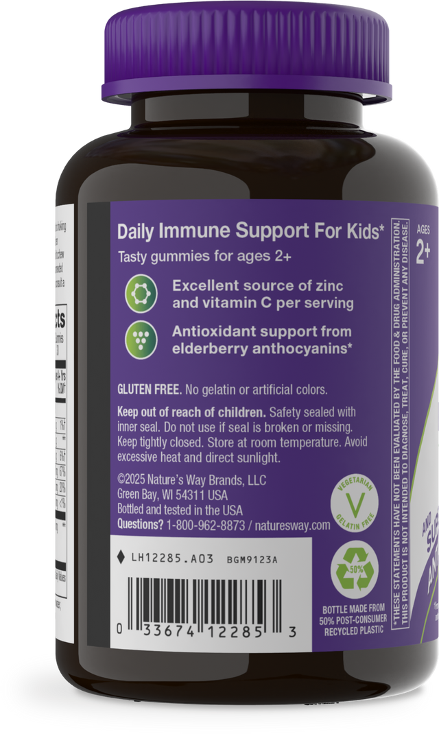 Nature's Way® | Sambucus Kids Elderberry Immune Gummies - left side of pack