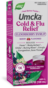 Nature's Way® | Umcka Cold & Flu Relief Elderberry Syrup, 4 fl oz (120 ml), Berry