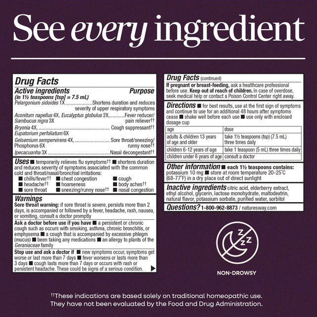Nature's Way® | Sambucus Cold+Flu Relief Elderberry Syrup