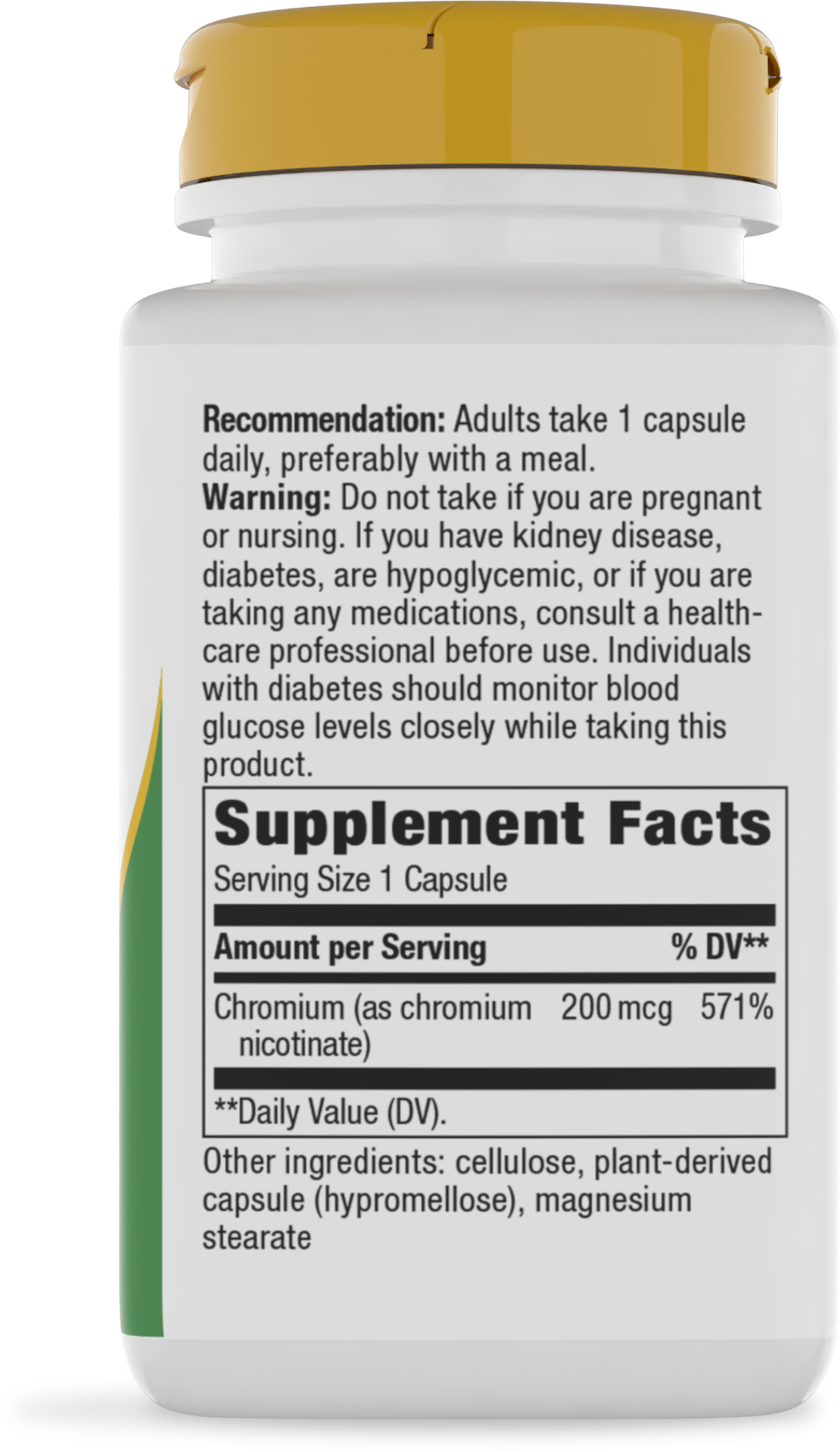 Nature's Way® | GTF Chromium Glucose Tolerance Factor - right side of pack