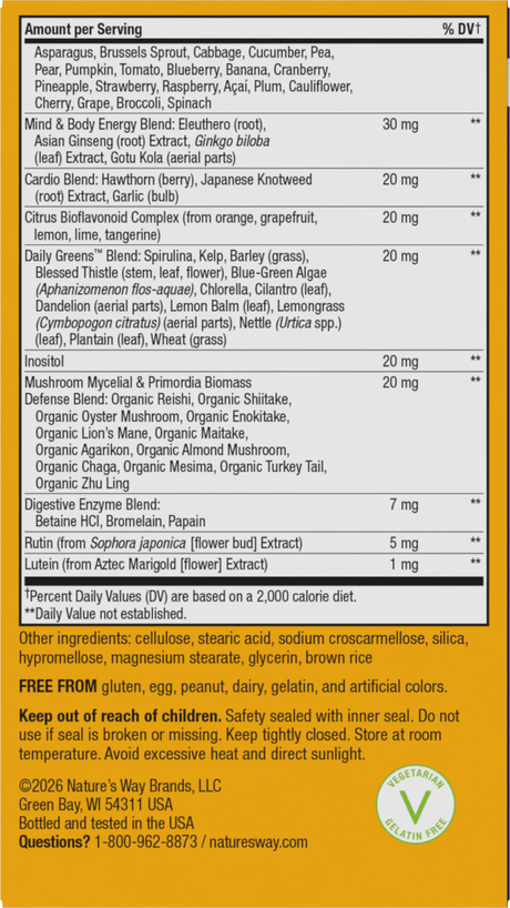 Nature's Way® | Alive! Men's 50+ Ultra Minis Multivitamin - back of pack