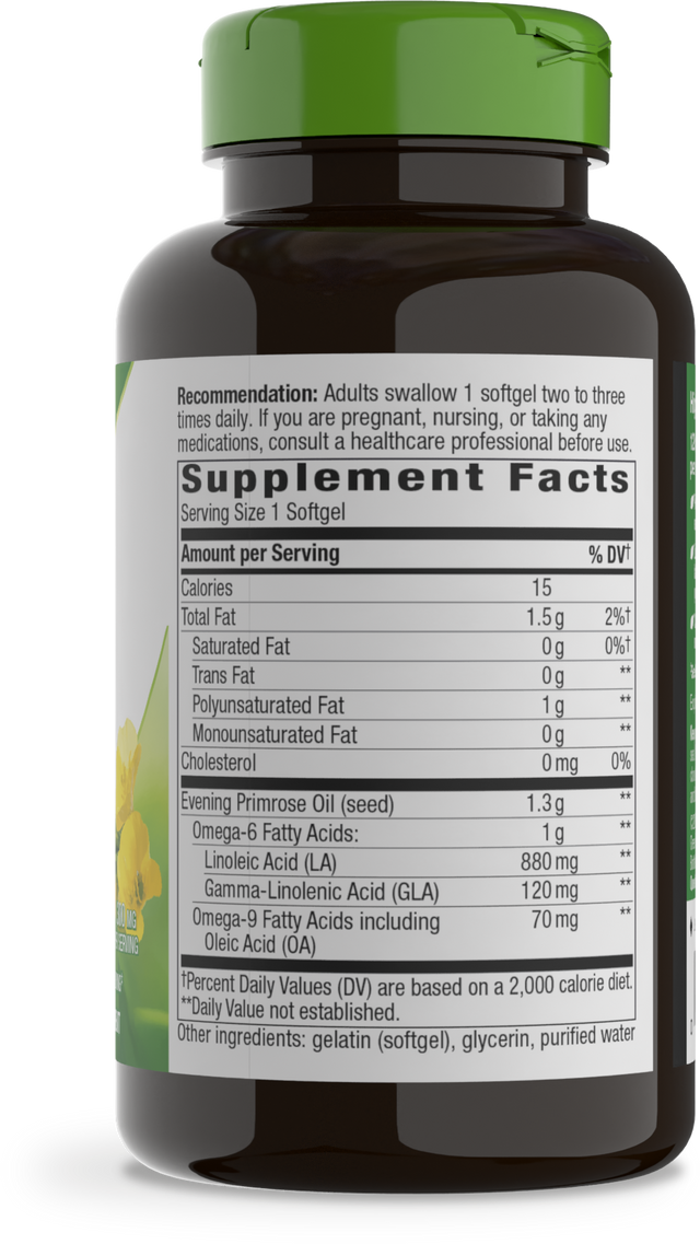 Nature's Way® | Evening Primrose Cold-Pressed Oil - right side of pack