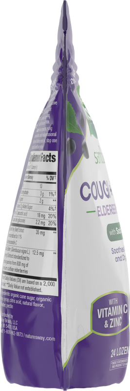 <{%360IMAGE2_16284%}>Nature's Way® | Sambucus Cough◊ + Throat* Elderberry Lozenge - right side of pack