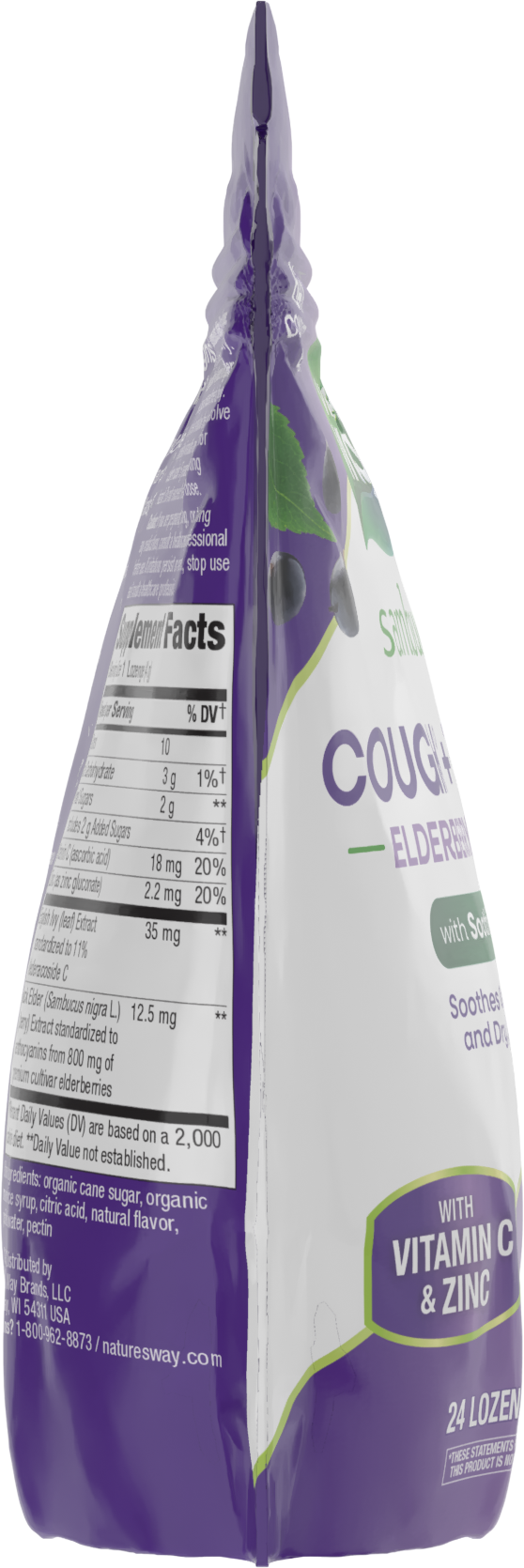 Nature's Way® | Sambucus Cough◊ + Throat* Elderberry Lozenge - right side of pack
