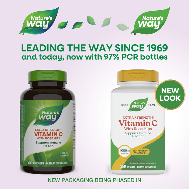 Nature's Way® | Vitamin C with Rose Hips Extra Strength - package updates old to new