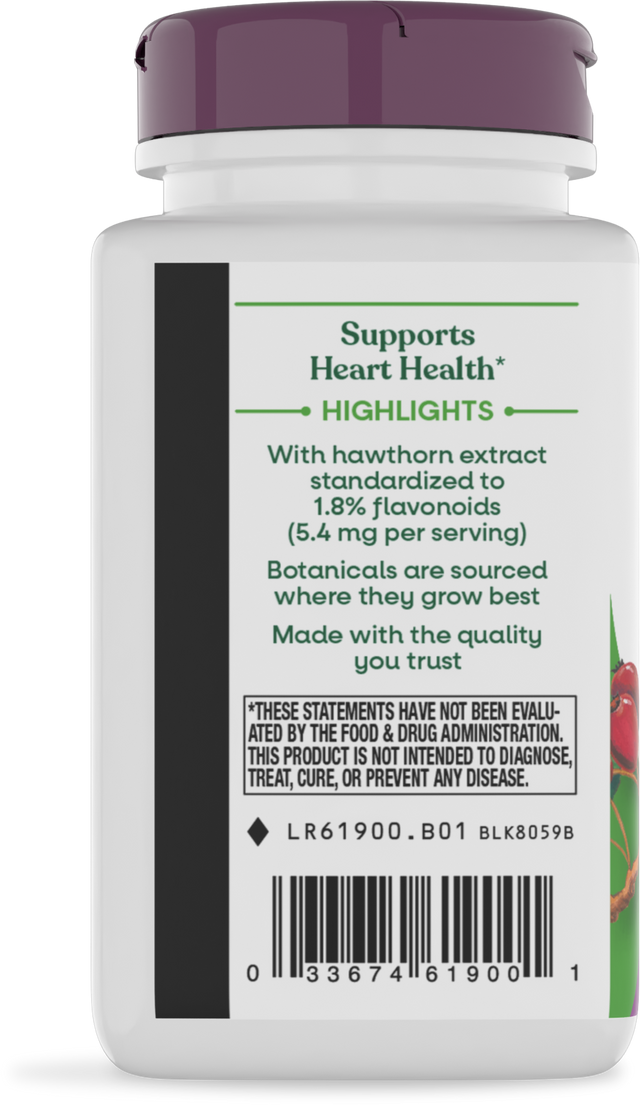 Nature's Way® | Hawthorn Standardized Extract - left side of pack