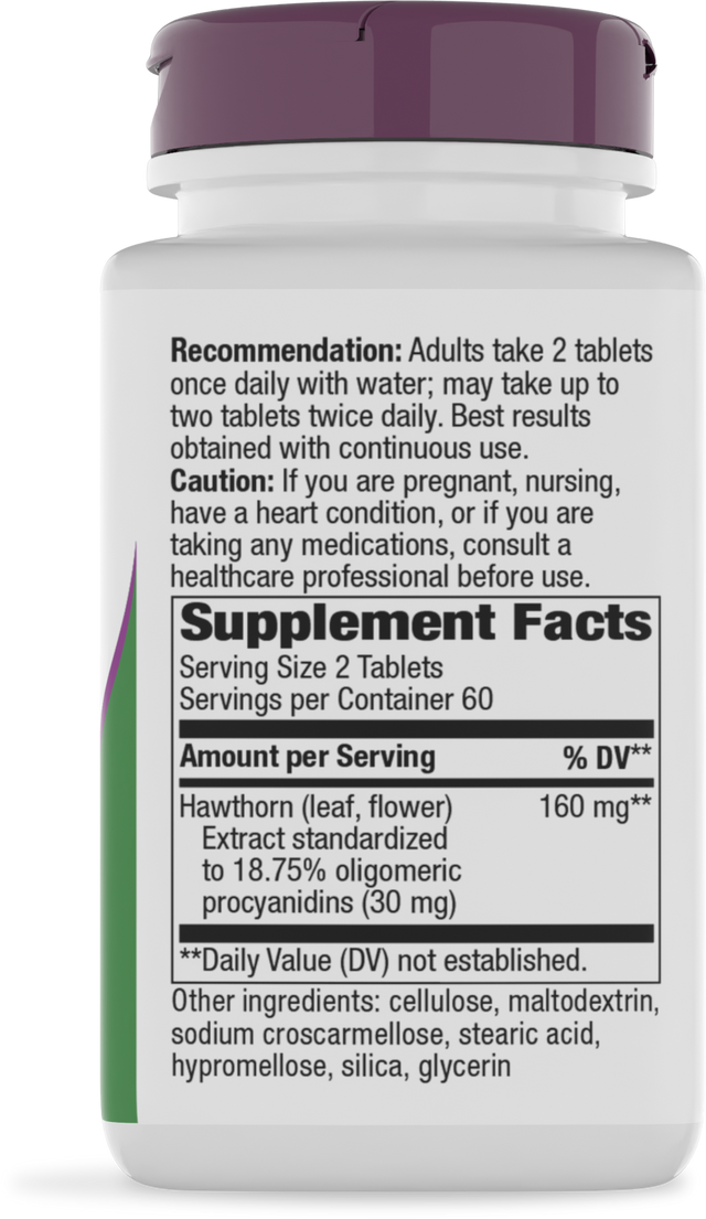 Nature's Way® | HeartCare Hawthorn Standardized Extract - right side of pack