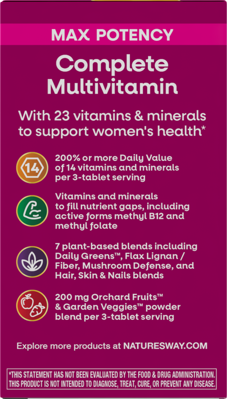 Nature's Way® | Alive! Max3 Potency Women's Complete Multivitamin - left side of pack