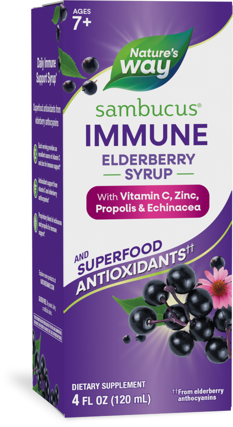 Nature's Way® | Sambucus Immune Elderberry Syrup, 4 fl oz (120 ml), Elderberry