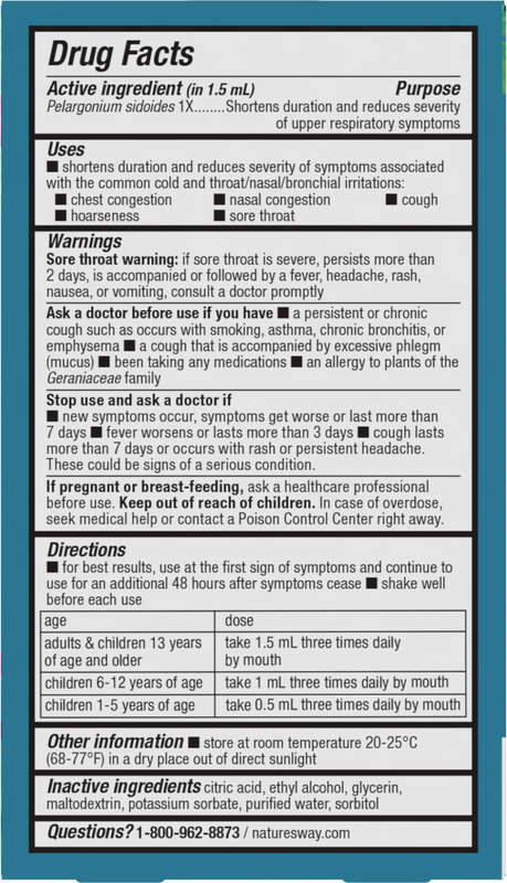Nature's Way® | Umcka Cold Relief Drops - back of pack