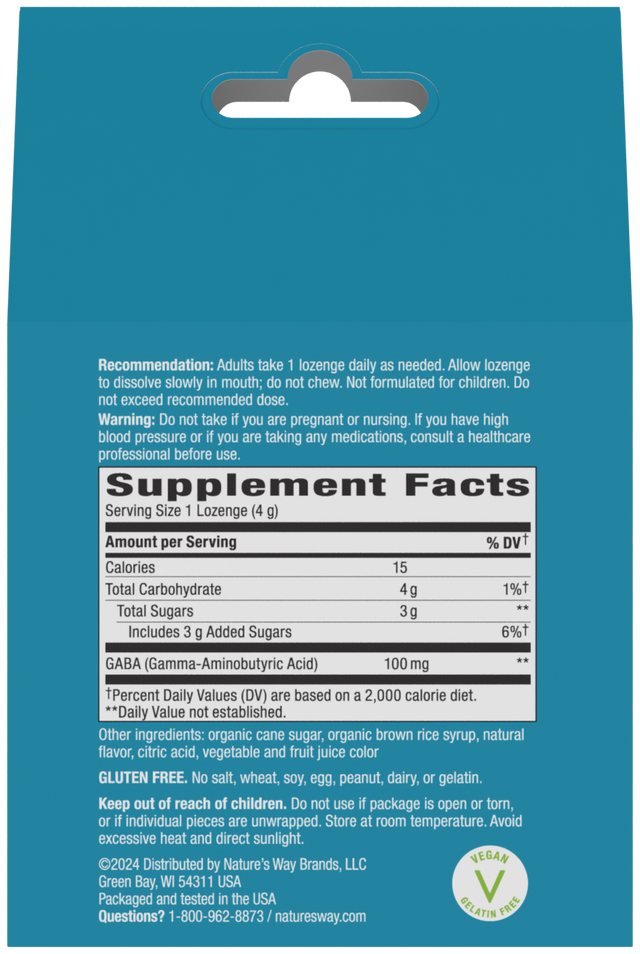 Nature's Way® | Calm Drops Lozenges - back of pack