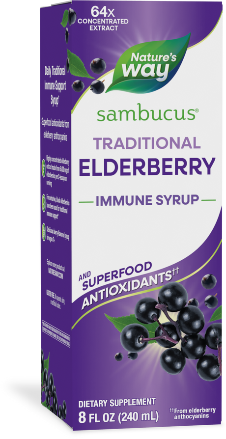 Nature's Way® | Sambucus Traditional Elderberry Immune Syrup, 8 fl oz (240 ml), Elderberry