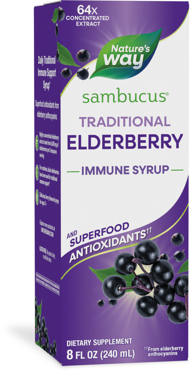 Nature's Way® | Sambucus Traditional Elderberry Immune Syrup, 8 fl oz (240 ml), Elderberry