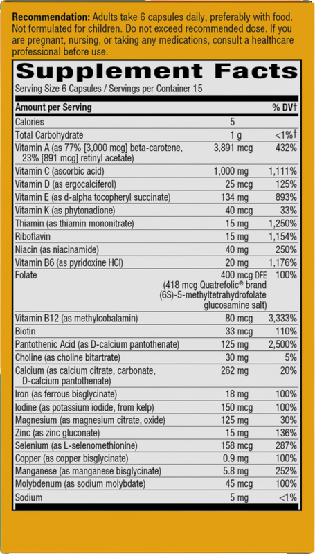 Nature's Way® | Alive! Max6 Potency Adult Complete Multivitamin - right side of pack