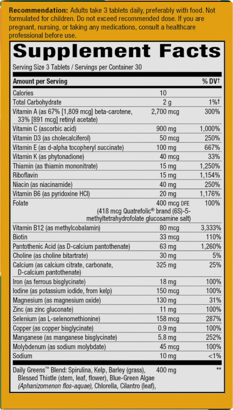 Nature's Way® | Alive! Max3 Potency Adult Complete Multivitamin - right side of pack