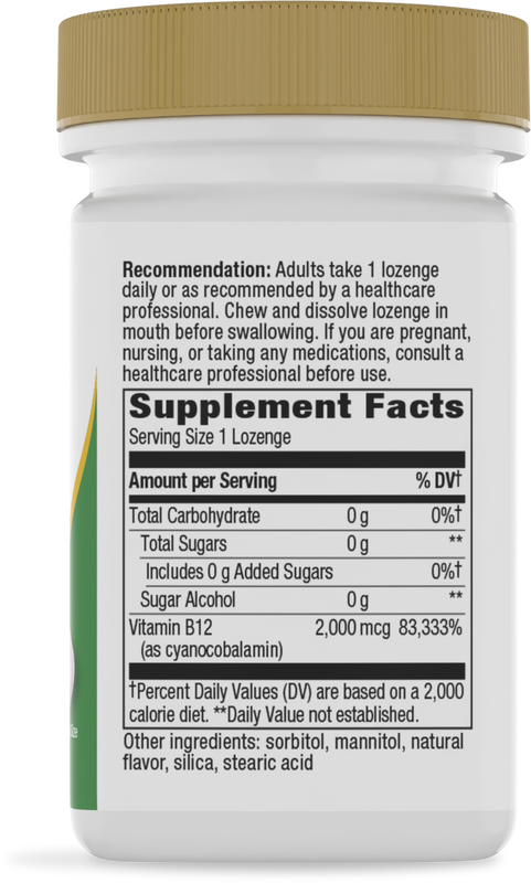 <{%360IMAGE1_40440%}>Nature's Way® | Vitamin B12 Lozenges High Potency - right side of pack