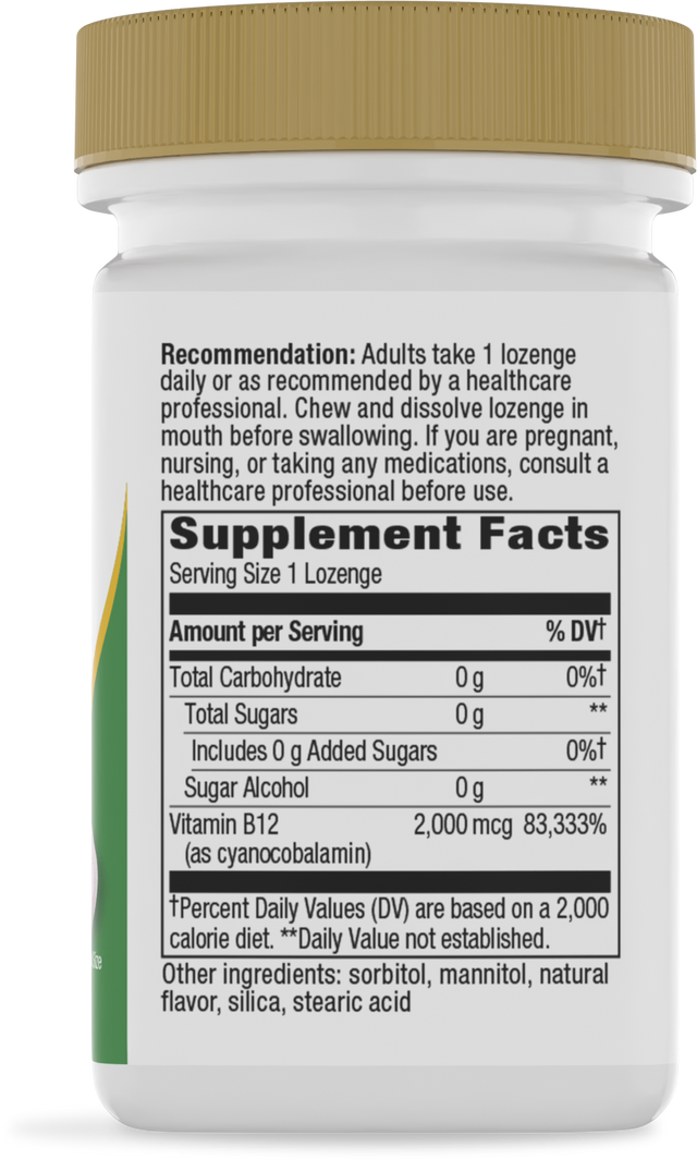 Nature's Way® | Vitamin B12 Lozenges High Potency - right side of pack