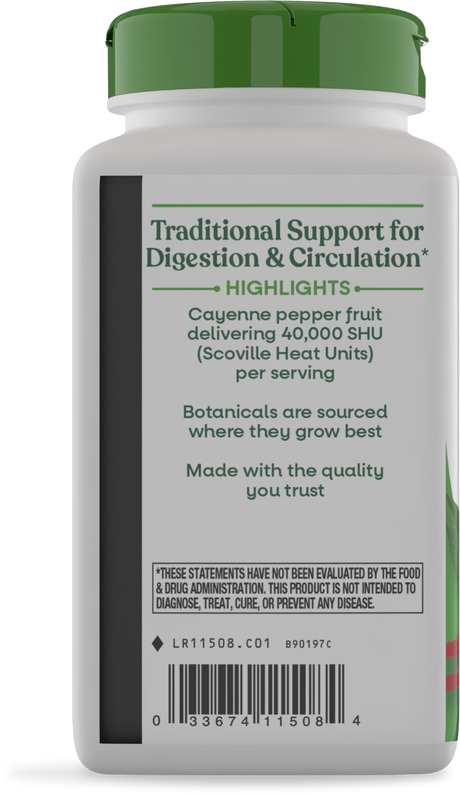 Nature's Way® | Cayenne Fruit - left side of pack