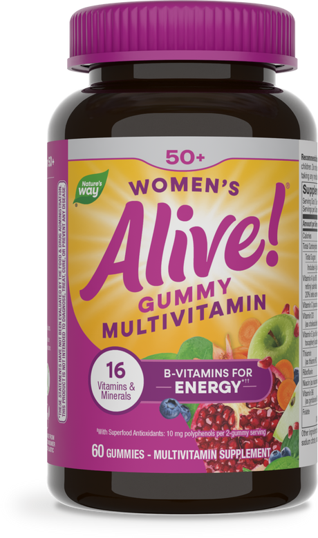 Nature's Way® | Alive! Women's 50+ Gummy Multivitamin, 60 gummies, Mixed Berry