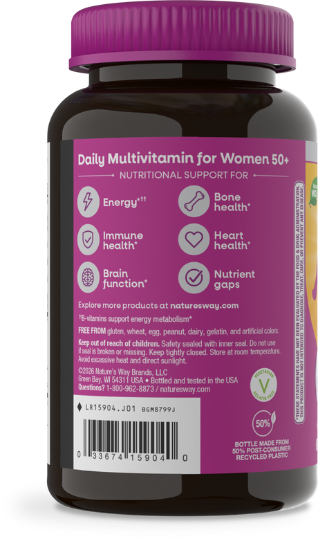 Nature's Way® | Alive! Women's 50+ Gummy Multivitamin - left side of pack