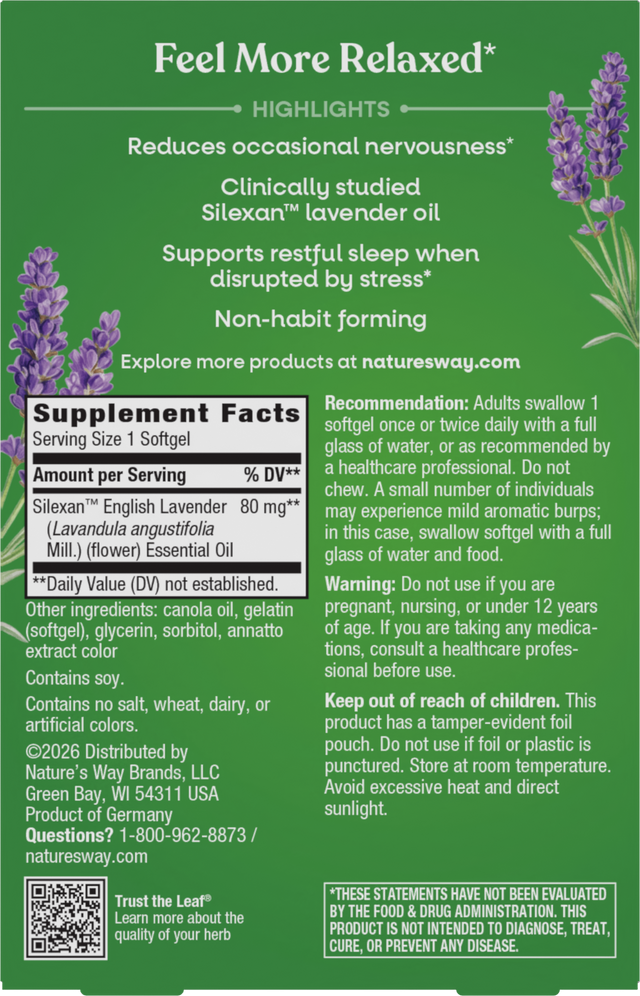 Nature's Way® | CalmAid - back of pack