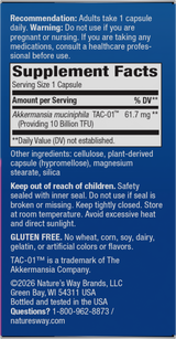 Nature's Way® | Pearls Akkermansia - right side of pack