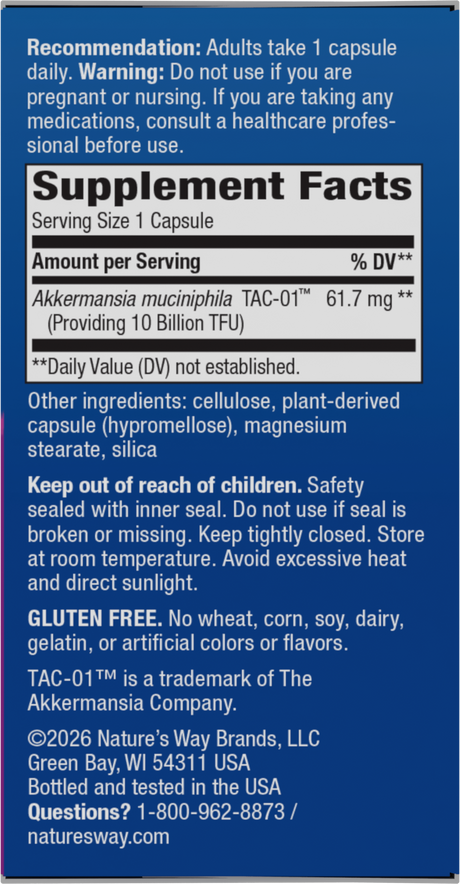 Nature's Way® | Pearls Akkermansia - right side of pack