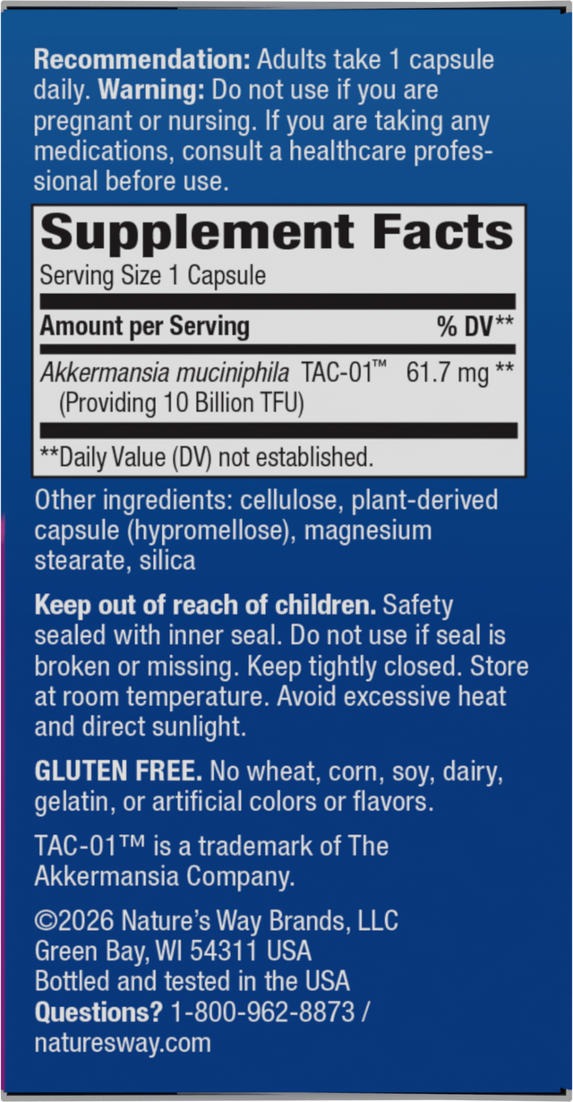 Nature's Way® | Pearls Akkermansia - right side of pack