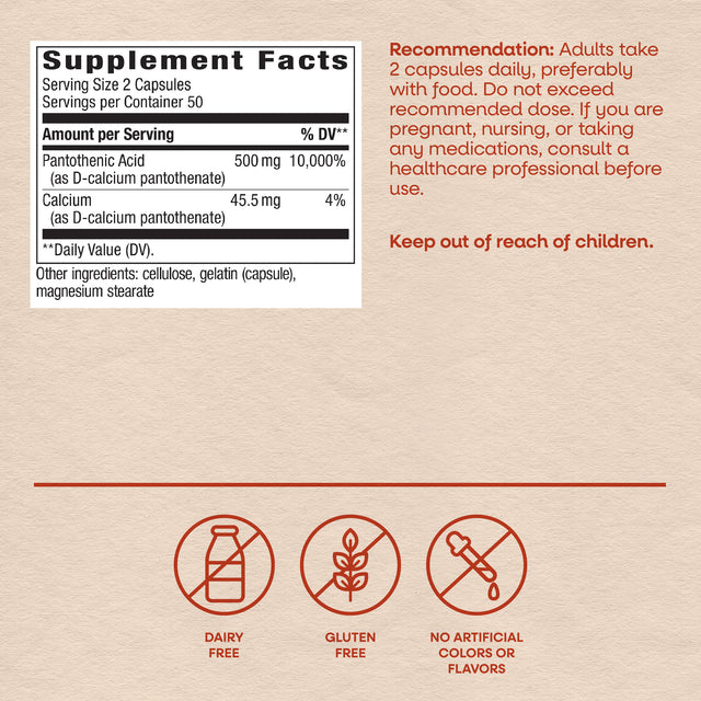 Nature's Way® | Pantothenic Acid Vitamin B5