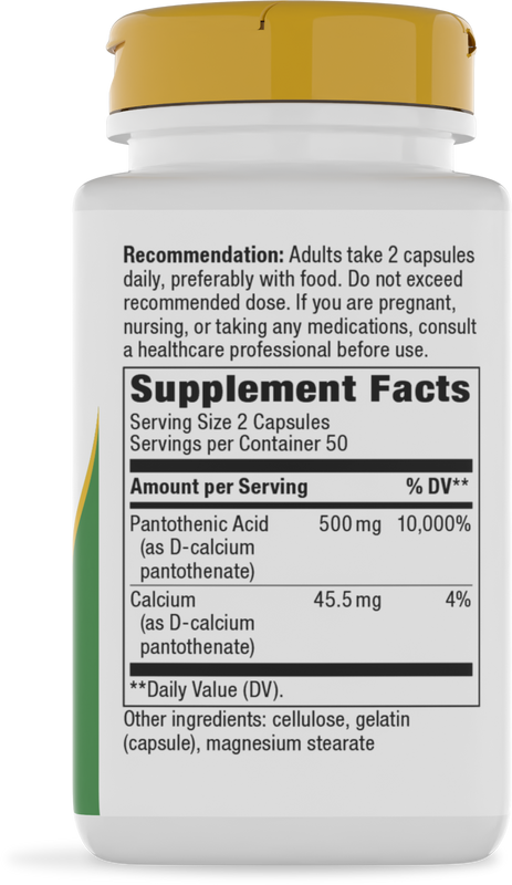 Nature's Way® | Pantothenic Acid Vitamin B5 - right side of pack