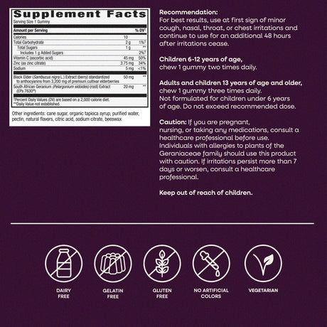 Nature's Way® | Sambucus Cough Relief +♢ Immune* Elderberry Gummies