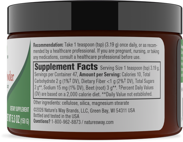 Nature's Way® | Beet Root Powder - right side of pack