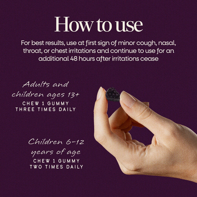 Nature's Way® | Sambucus Cough Relief +♢ Immune* Elderberry Gummies