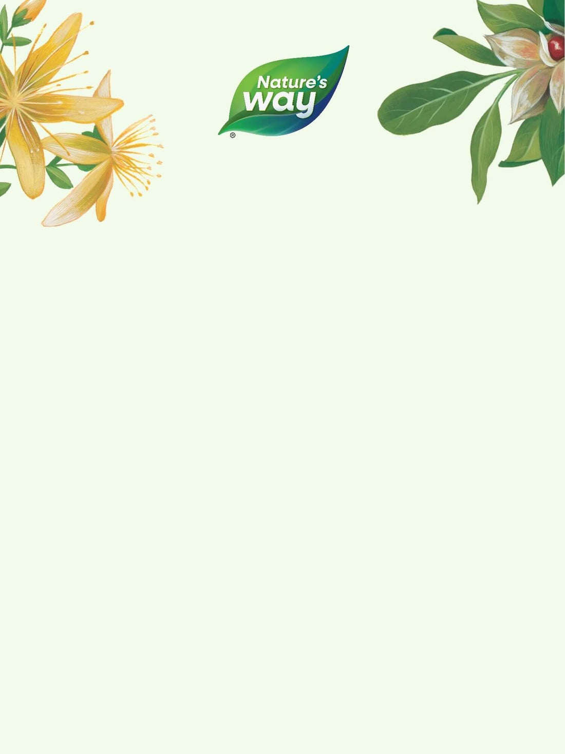 Nature's Way logo on flower background