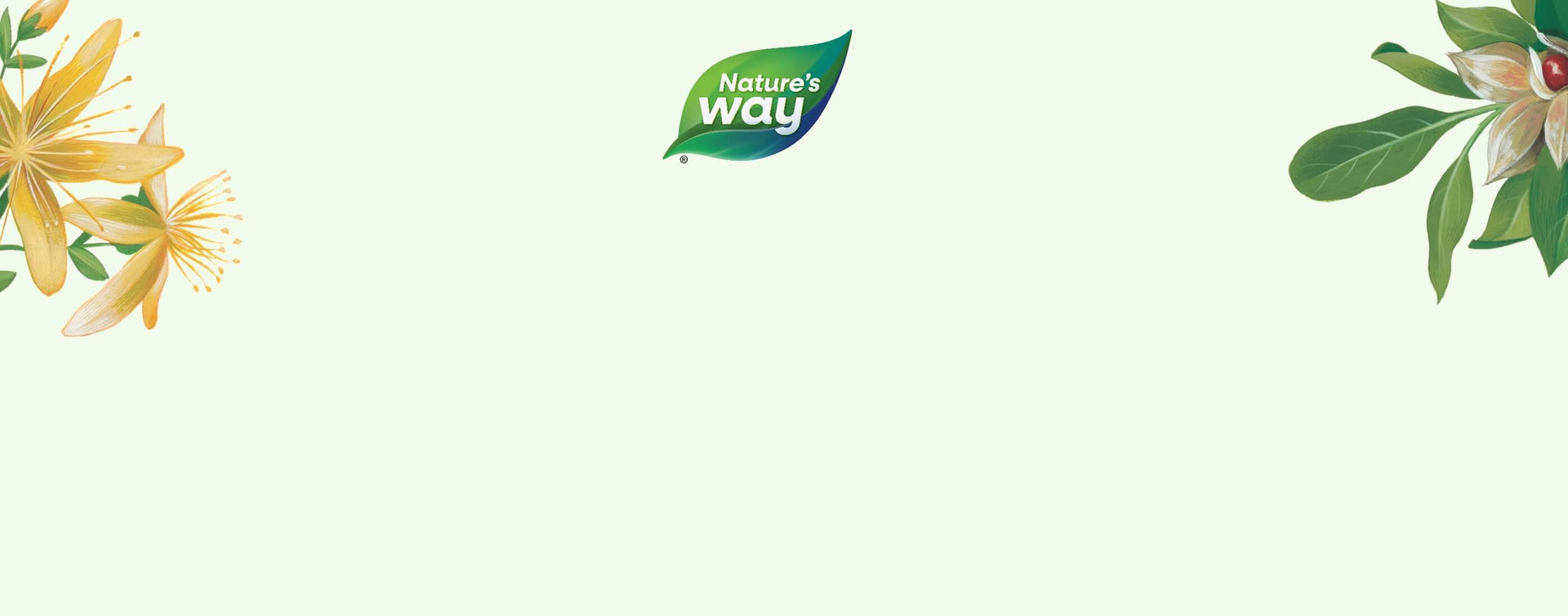 Nature's Way Logo on flowered background