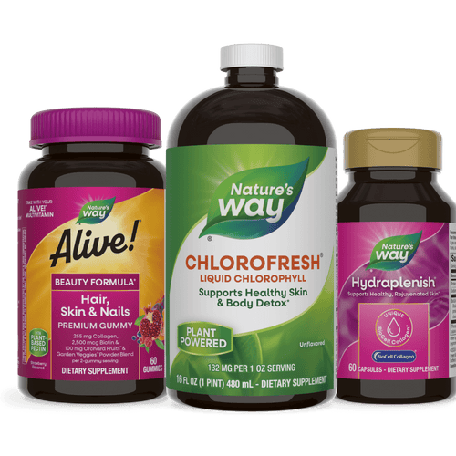 Natures's Way Beauty Bundle (Alive Hair, Skin & Nails, Chlorofresh, Hydraplenish) Sku:BUNDLE