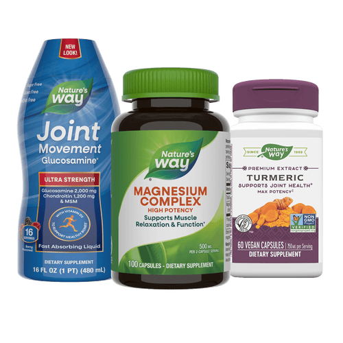 Natures's Way Joint movement glucosamine, magnesium complex, and turmeric Sku:BUNDLE