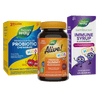 Natures's Way Primadophilus probiotic chewables, Alive premium gummy multivitamin, and immune syrup elderberry.  Sku:BUNDLE