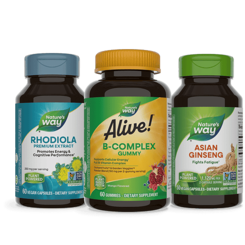 Natures's Way Energy & Vitality Bundle (Rhodiola, Alive B-Complex, AsianGenseng) Sku:BUNDLE